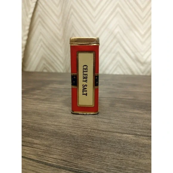 VINTAGE JUNO BRAND CELERY SALT SPICE TIN THE MC CLINTOCK-TRUNKEY CO, Spokane, Wa - Picture 2 of 6